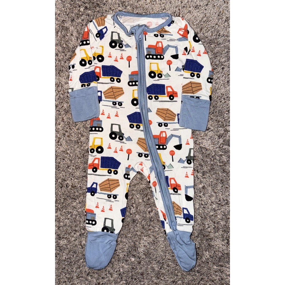 Little Sleepies Newborn Baby Sleeper Zippy Construction Trucks